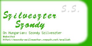 szilveszter szondy business card